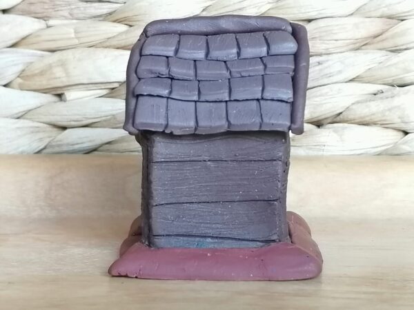 Dog house with a puppy polymer clay miniature