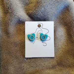 Blue Heart Studs
