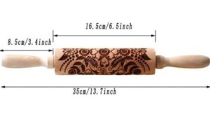 Rolling pin for embossing clay or fondant