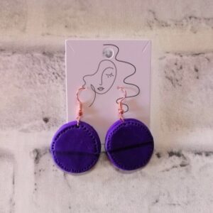 purple button earrings