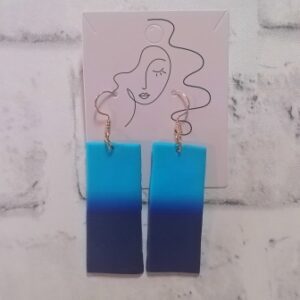 blue polymer clay earrings