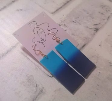 Blue polymer clay earrings