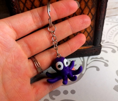 Octopus keychain Polymer clay